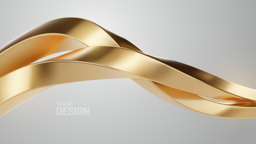 Luxury golden wave shapes on white background vector image