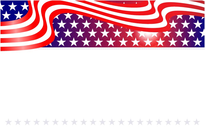 American flag symbols holiday border vector image