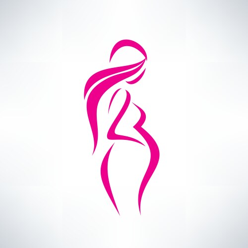 Pregnant woman silhouette isolated symbol vector image