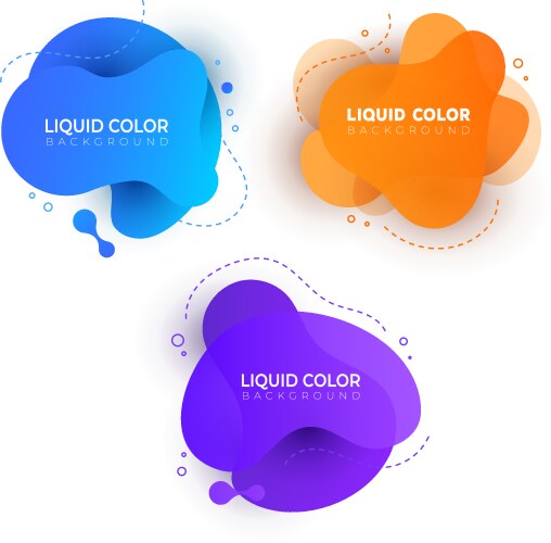 Fluid gradient shapes composition set vector image