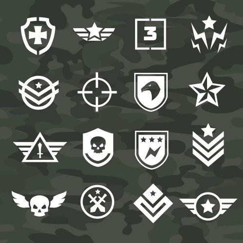 Military symbol icons and logos special forces vector image