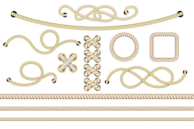 Old nautical ropes set vector image