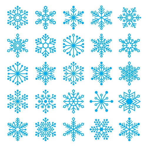 Christmas snowflakes set vector image