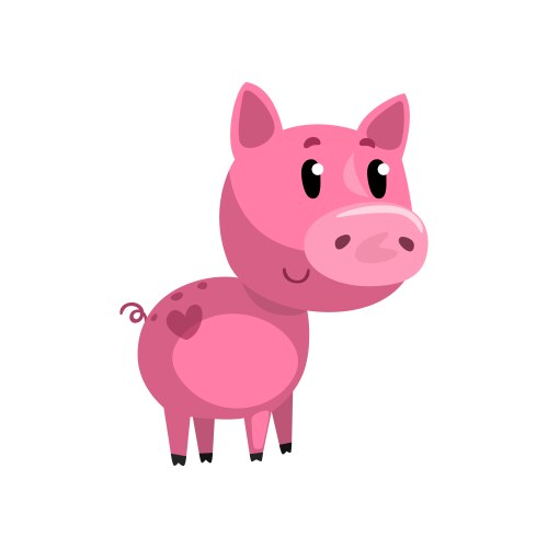 Pink funny cartoon baby piglet cute little piggy vector image