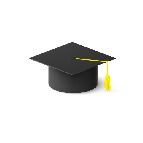 Graduation cap or mortar board education design vector image