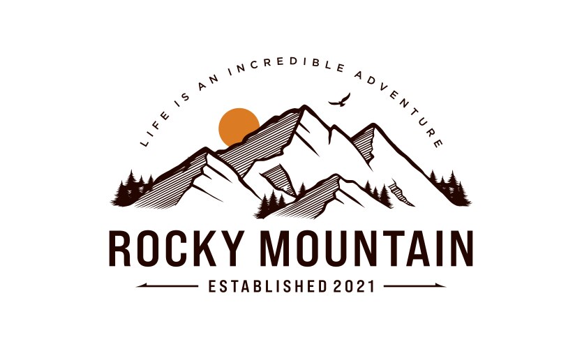 High mountain logo design vector image