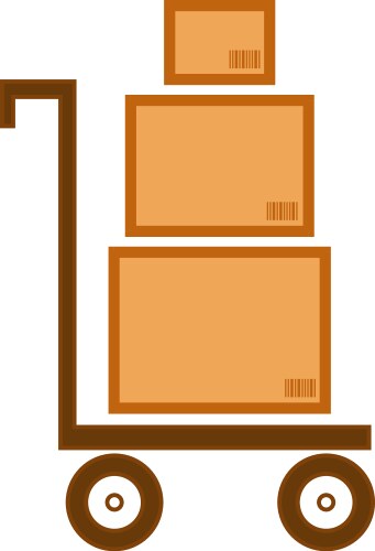 Cart with three boxes as delivery symbol vector image