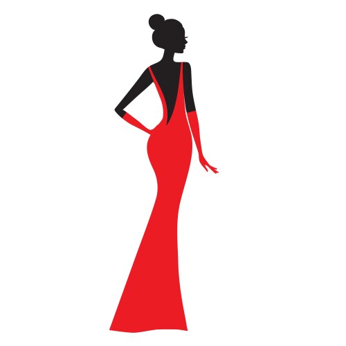 Fashion model silhouette of beautiful woman vector image