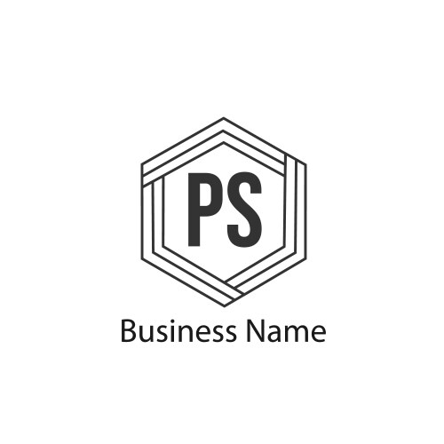 Initial letter ps logo template design vector image