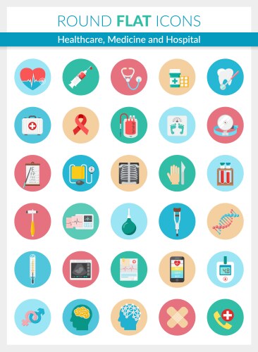 Healthcare medicine and hospital icons vector image