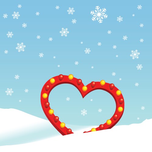 winter heart vector image