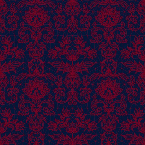 Seamless red lace vector image