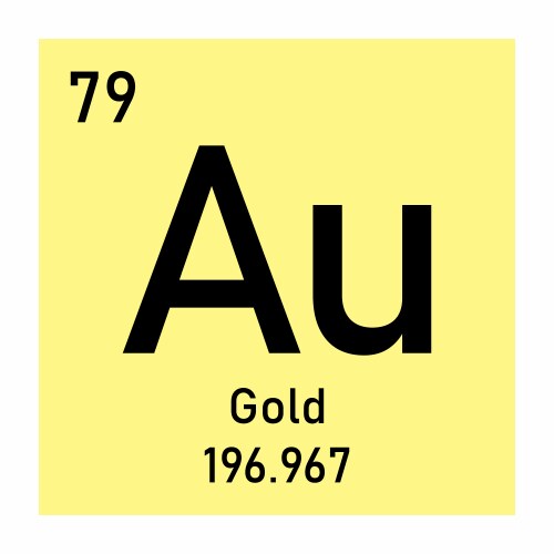 Gold chemical symbol vector image