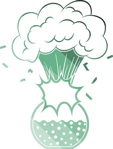 Icon explosion of chemistry flask vector image