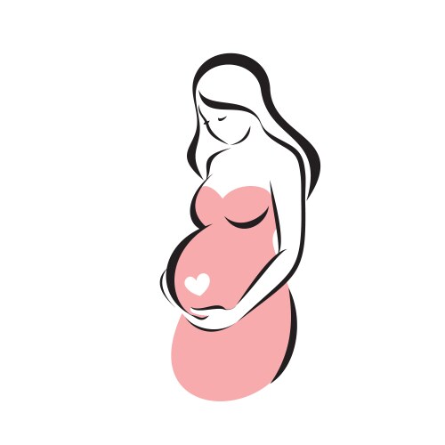 pregnant woman symbol stylized sketch vector image