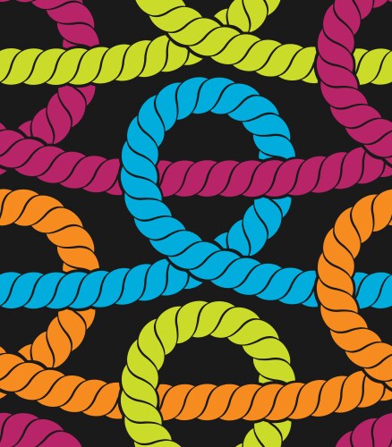 Colorful ropes seamless pattern vector image