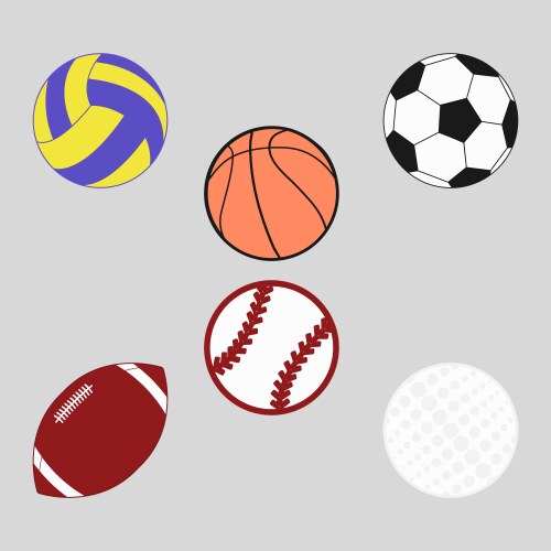 Sports balls set for soccer vector image