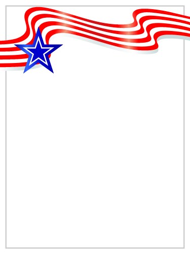 Usa flag symbols wavy ribbon decorative frame vector image