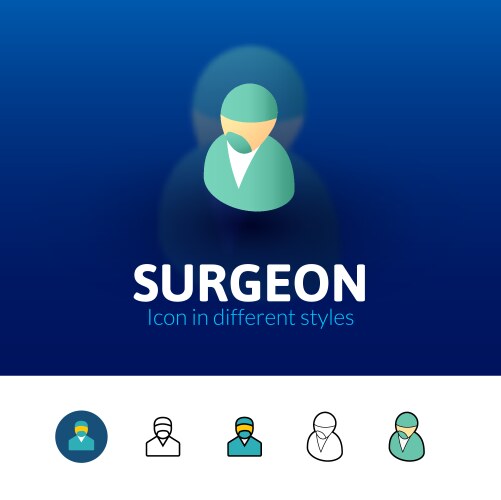 Surgeon icon in different style vector image