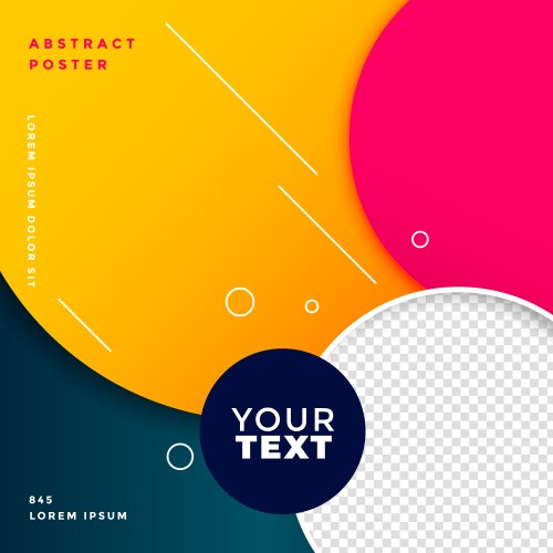 Trendy circular style cover template with image vector image