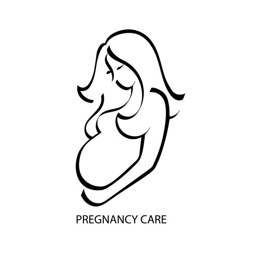 Pregnant woman silhouette isolated vector image