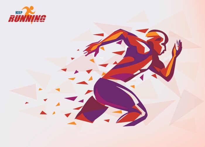 Running man sport and competition background vector image