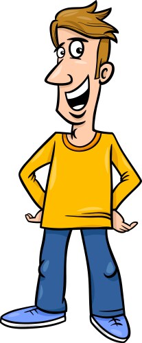 Cheerful man cartoon vector image