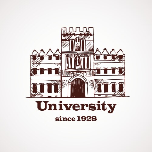 university sketch building vector image