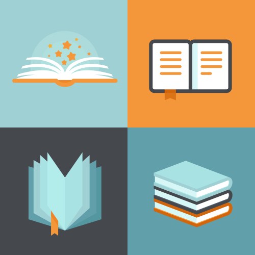 Book signs and symbols - education concepts vector image