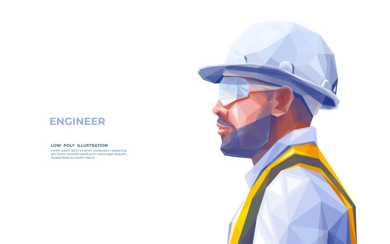 construction engineer man wearing a uniform vector image