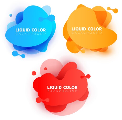 Fluid gradient shapes composition set vector image