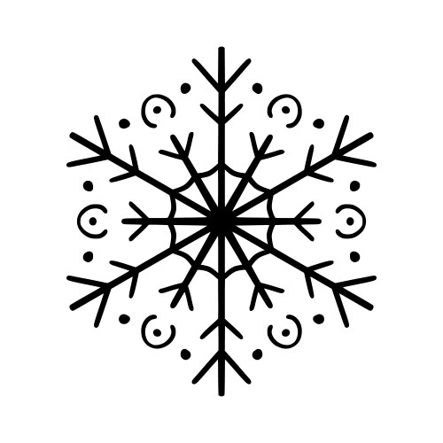 Hand drawn christmas snowflake vector image