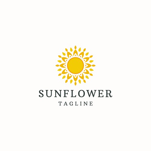 Sunflower logo icon design template flat vector image