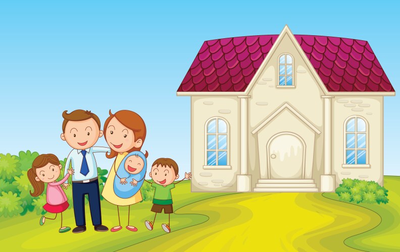 Cartoon family house vector image