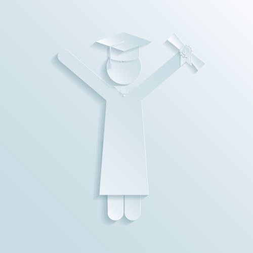 Paper icon of a graduate vector image