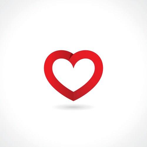 Paper red heart vector image