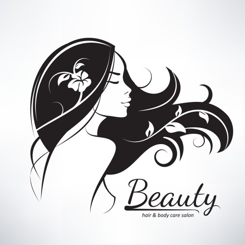 Womans hair style stylized silhouette beauty vector image