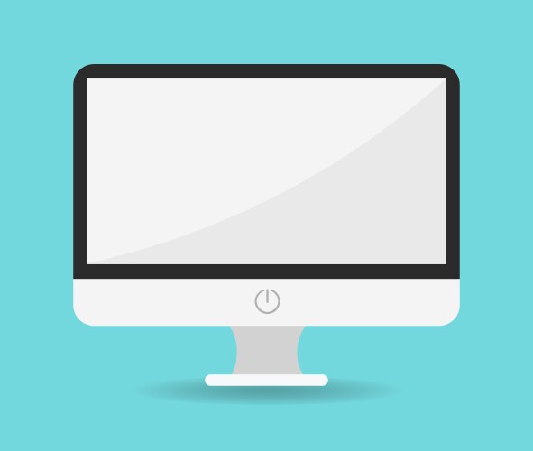 Computer monitor with white screen vector image