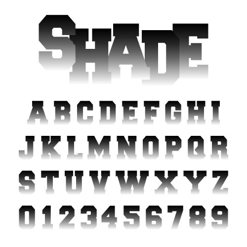 alphabet font shade design vector image