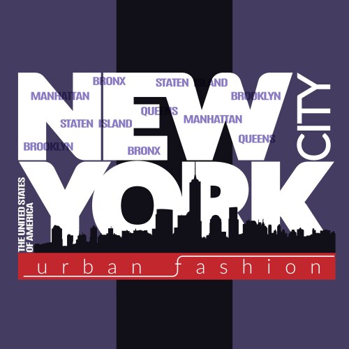 Nyc t-shirt skyline vector image