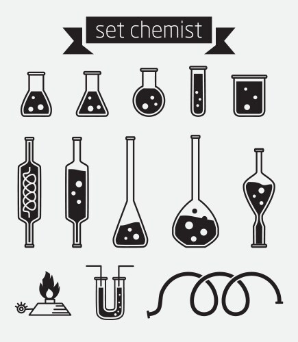 Set chemist vector image