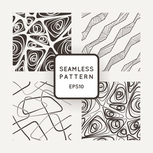 Set of four abstract seamless patterns vector image