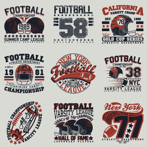 Set of tee shirt print designs vector image