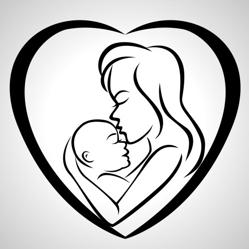 mother and baby icon vector image