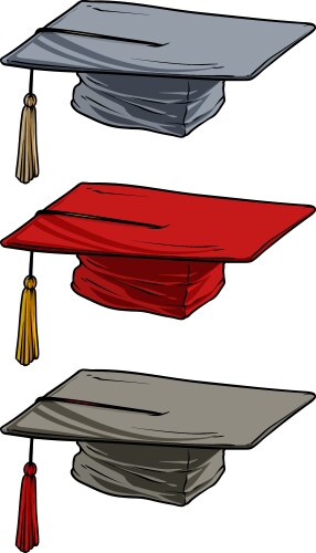 Cartoon academic graduation mortarboard square cap vector image