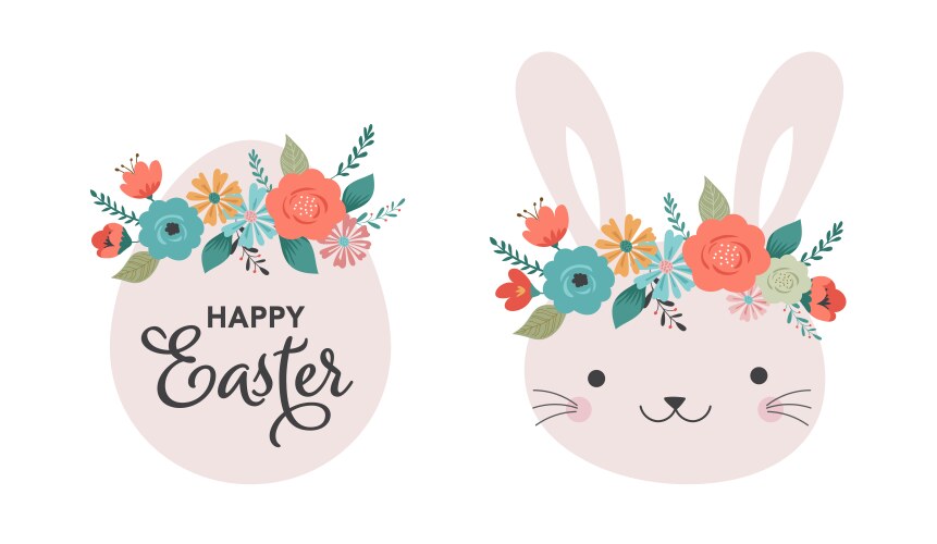 Boho easter concept design banner set vector image