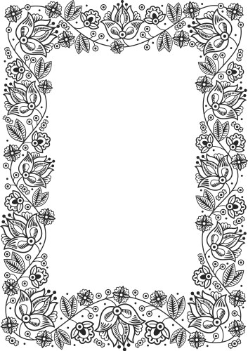 Retro flower frame vector image