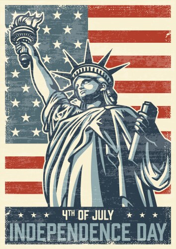 4th of july vintage poster vector image