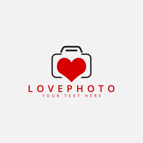 Love photo logo design template isolated vector image