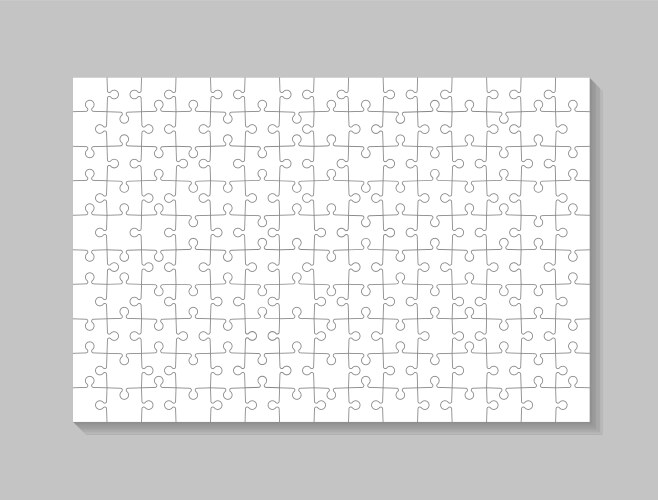 Puzzle piece pattern realistic template of jigsaw vector image